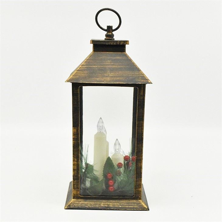 CHRISTMAS GLITTER LANTERN WITH PRINTED ICONS