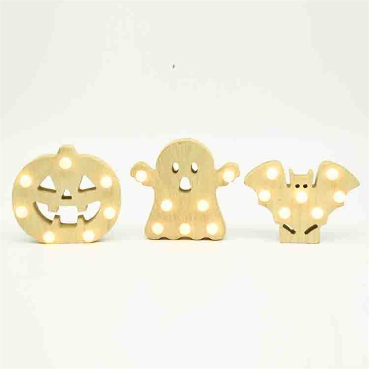 HALLOWEEN WOOD SHAPED LIGHTS