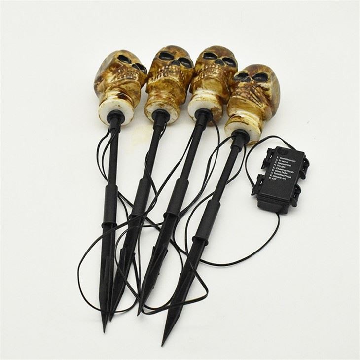 Halloween Outdoor 4 Led Solar Stake Decoration Lights