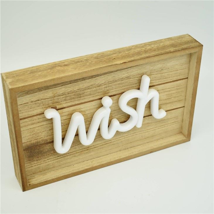 RECTANGLE WOODEN FRAME FAKE NEON