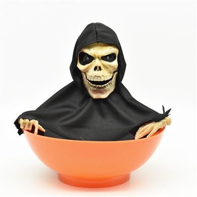 HALLOWEEN MOTION SENSOR SKULL CANDY BOWL