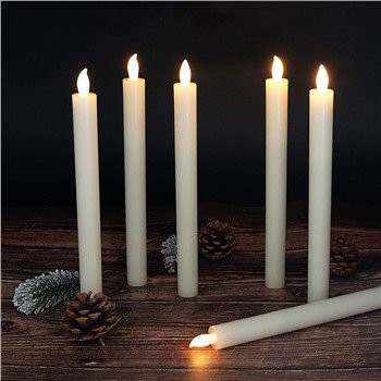LED Taper Candles with Flickering Flame