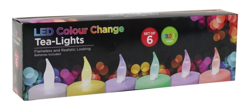 Coloured Battery Tea Lights
