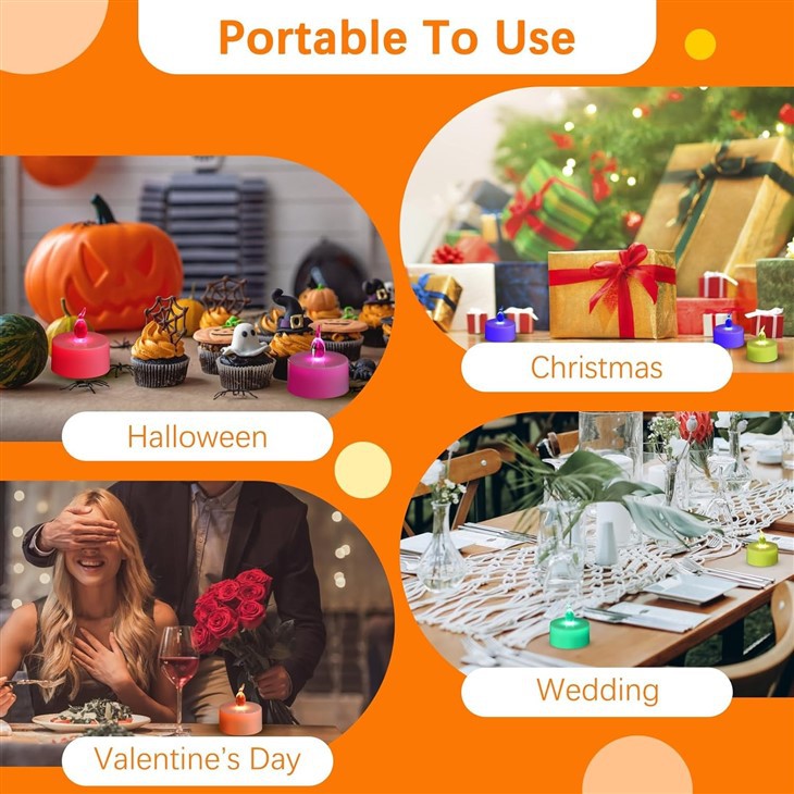 Coloured Battery Tea Lights