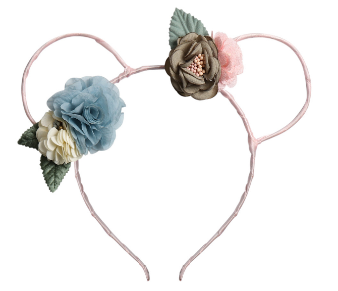 Easter Bunny Ear Flowers Crown Headband