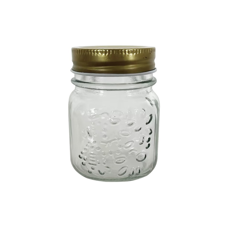 GLASS CANNING JAR 2 PIECES LID 118 ML