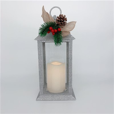 Christmas Lanterns Decorative Indoor With Pinecones