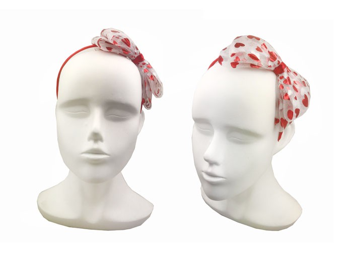 Valentine’s Mesh Bow Heart Headband