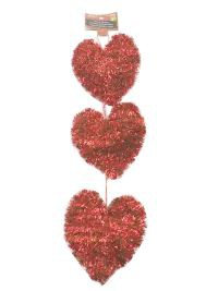 Valentine’s Tinsel Hearts Hanging Decoration